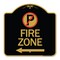 Signmission No Parking Symbol and Left Arrow, Black & Gold Aluminum Architectural Sign, 18" x 18", BG-1818-24655 A-DES-BG-1818-24655 - alternate 1